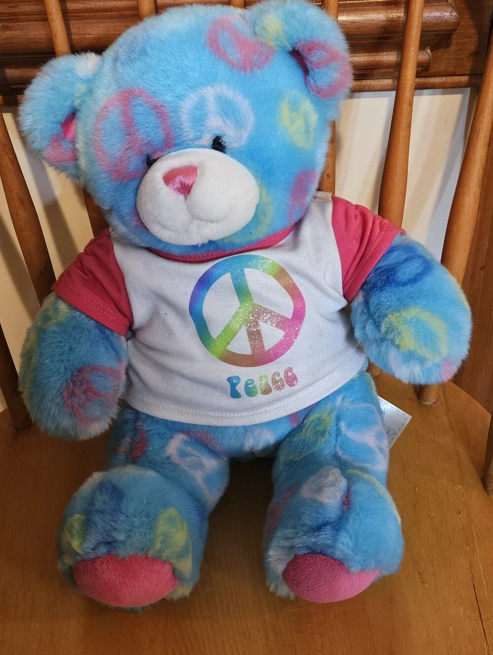 Blue Tie-Dye Peace Build-A-Bear